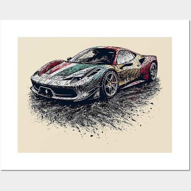 Ferrari 458 Wall Art by Vehicles-Art